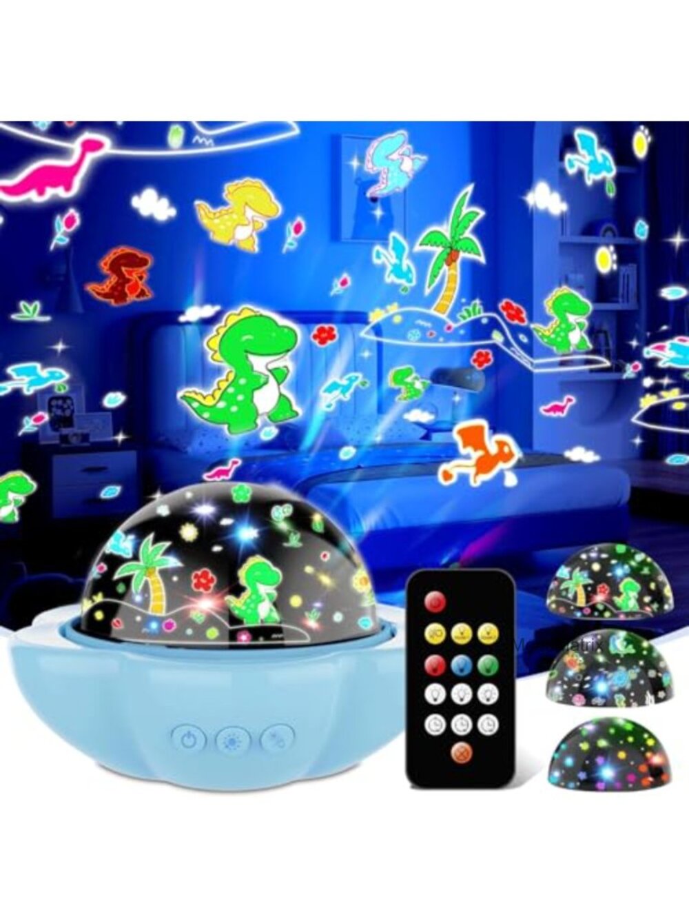 Dinosaur Night Light Projector for Kids with Remote, Timer, 360° Rotation,